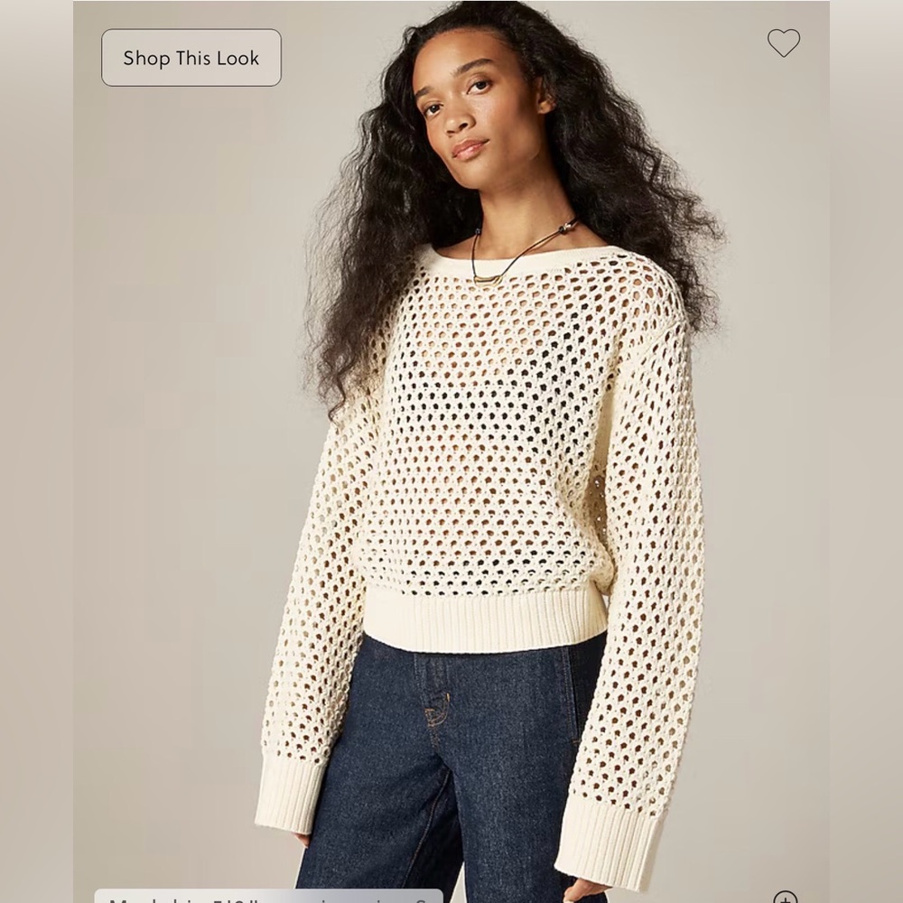 J. Crew Cream Open-Knit Sweater